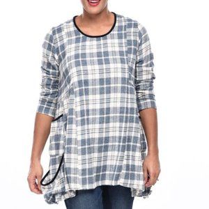 NWT Fall Into This Baggy Flannel Tulip Tunic